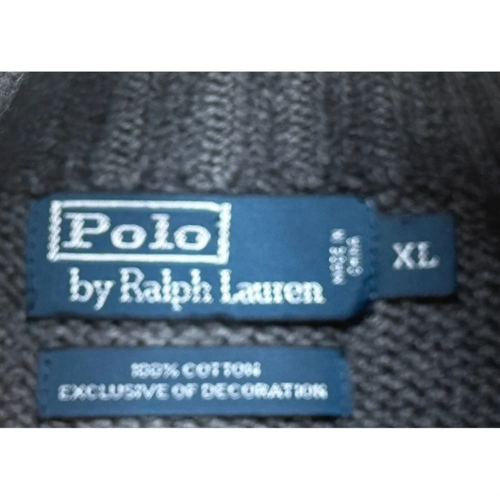 Polo by Ralph Lauren Vtg Exclusive of Decoration 1/4 Zip Men's‎ Sweater Size XL